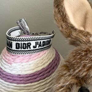 Dior J'Adior White and Black Woven Ribbon Bracelet